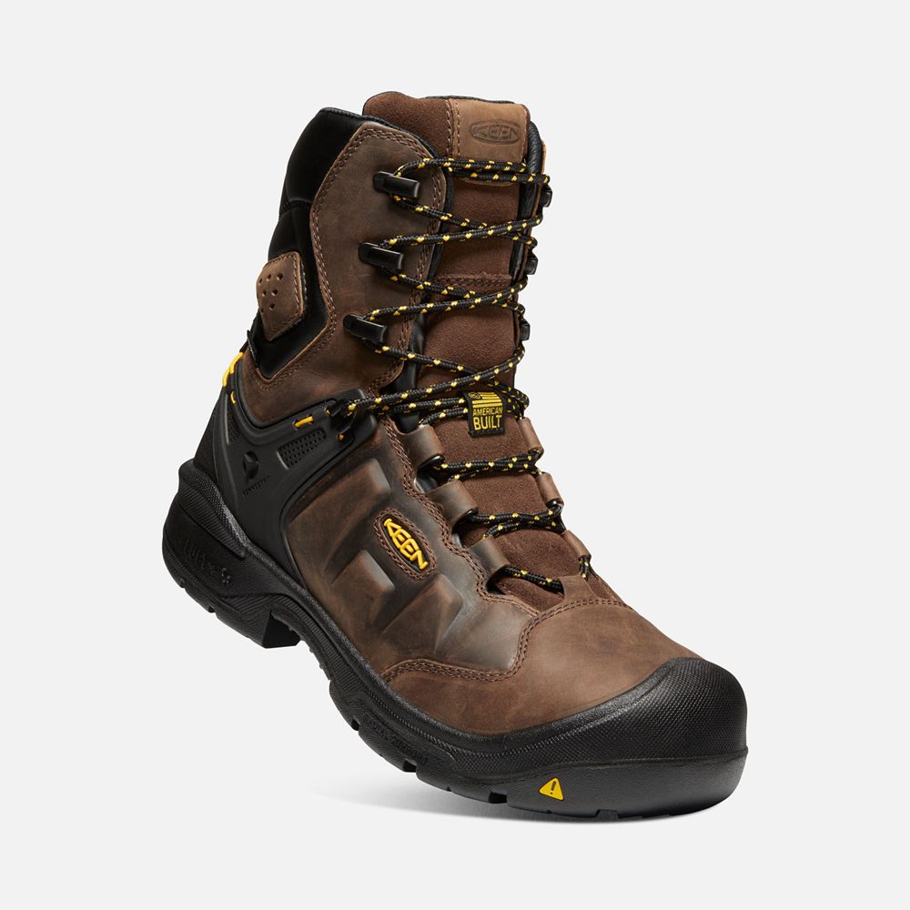 Botas de Trabajo Keen Mexico Marrom - Hombre Dover 8\" Waterproof (Carbon-Fiber Toe) - HN7058231